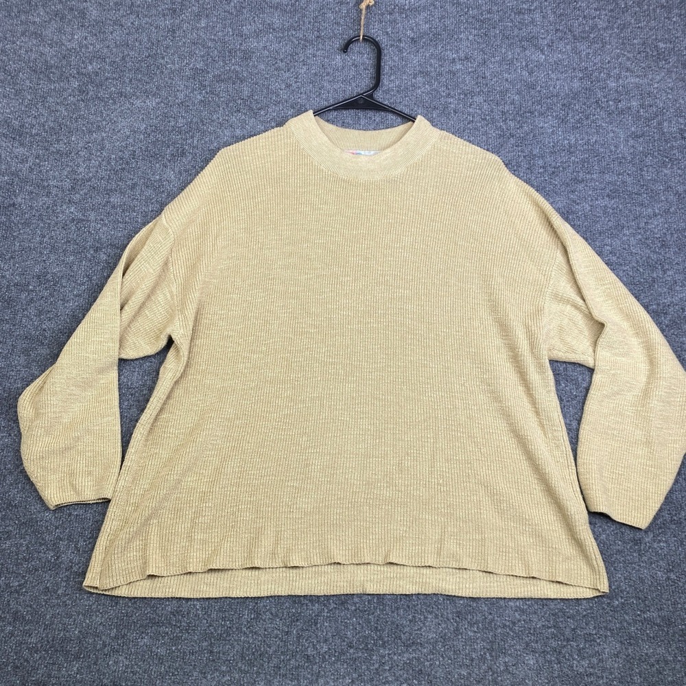 Free People Beach Womens XS Oversized Ribbed Knit Sweater Tan Beige Pullover